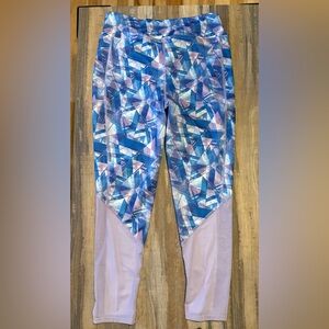 BCG Blue and Purple Geometric Kids Leggings